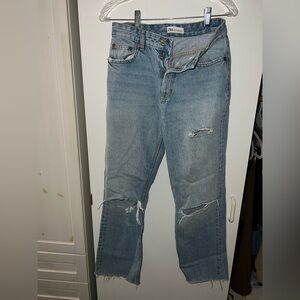 Zara distressed high waist jean